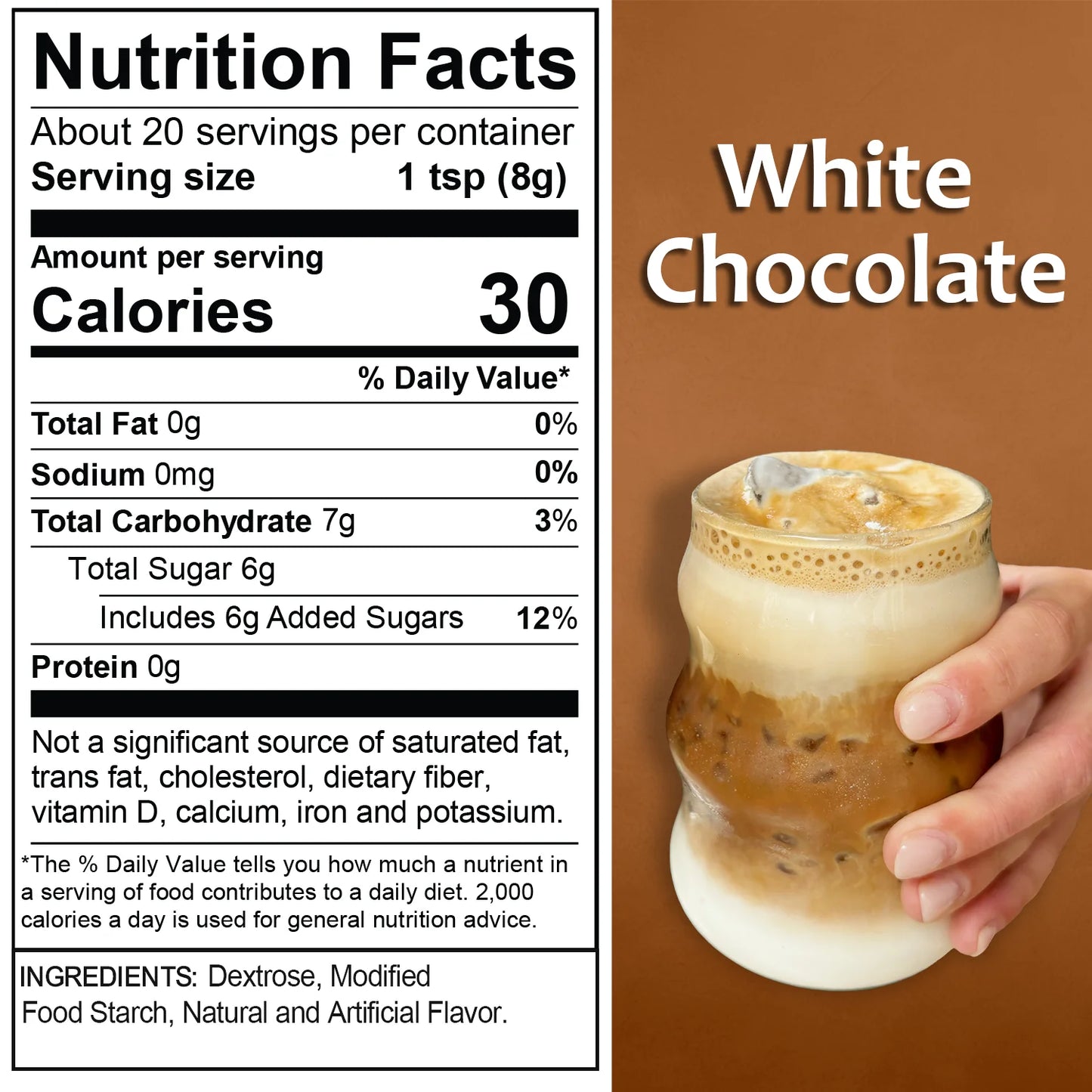 Syruvia White Chocolate Topping Nutrition Facts