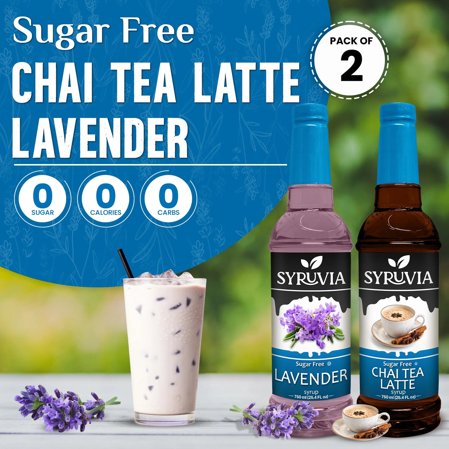 Zero Sugar  Lavender Chai Tea Latte cocktails syrup