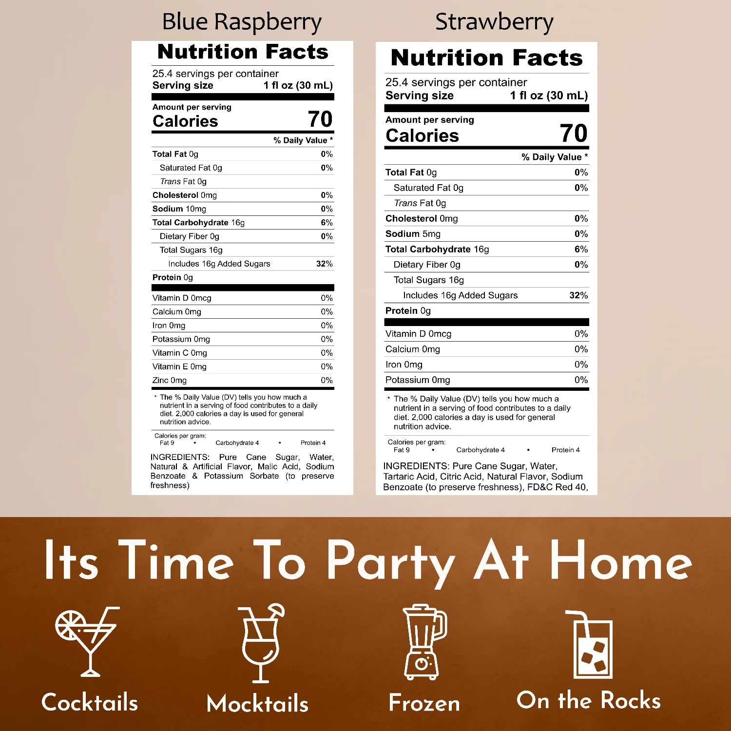 blue raspberry strawberry  syrup nutrition facts