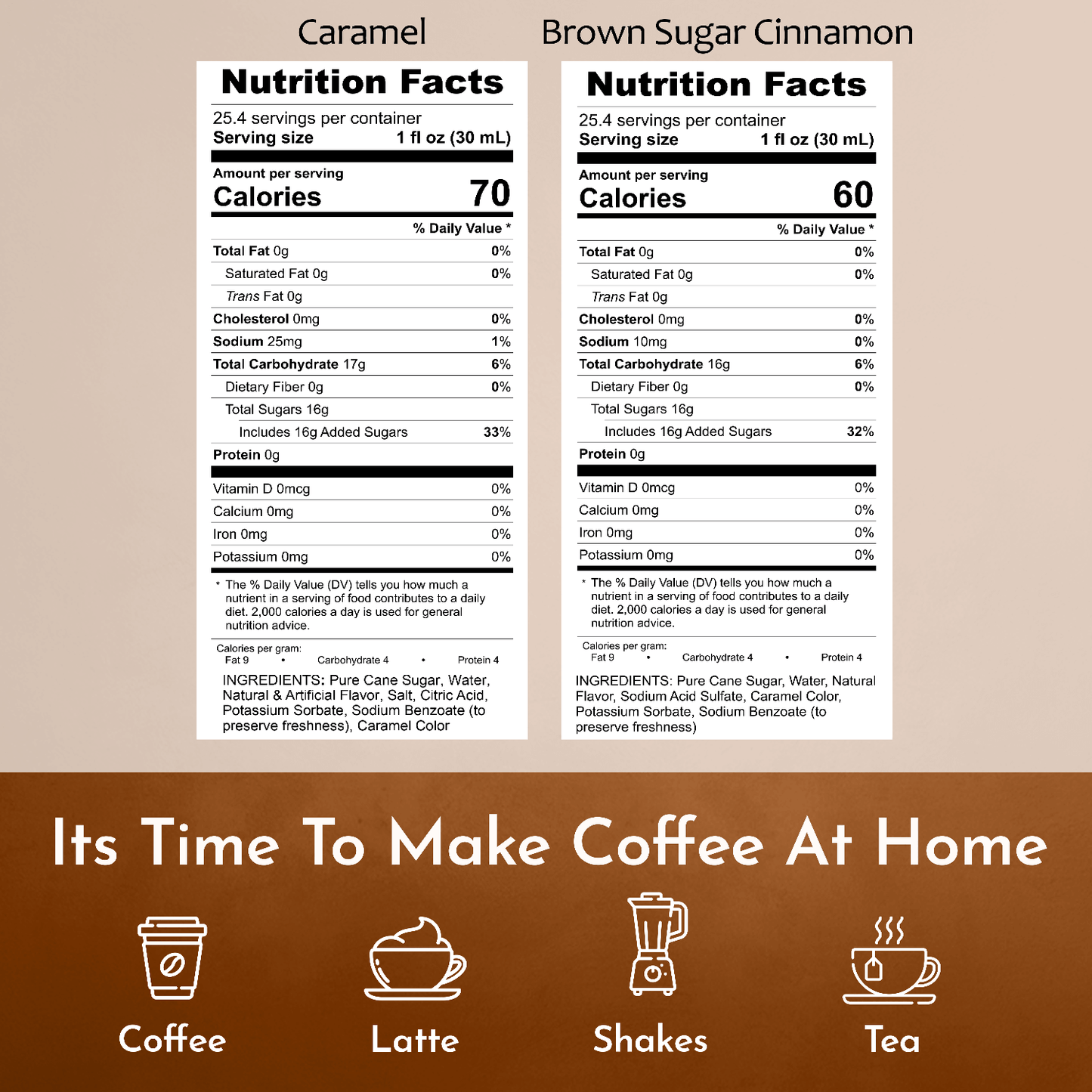caramel Brown sugar cinnamon nutrition facts