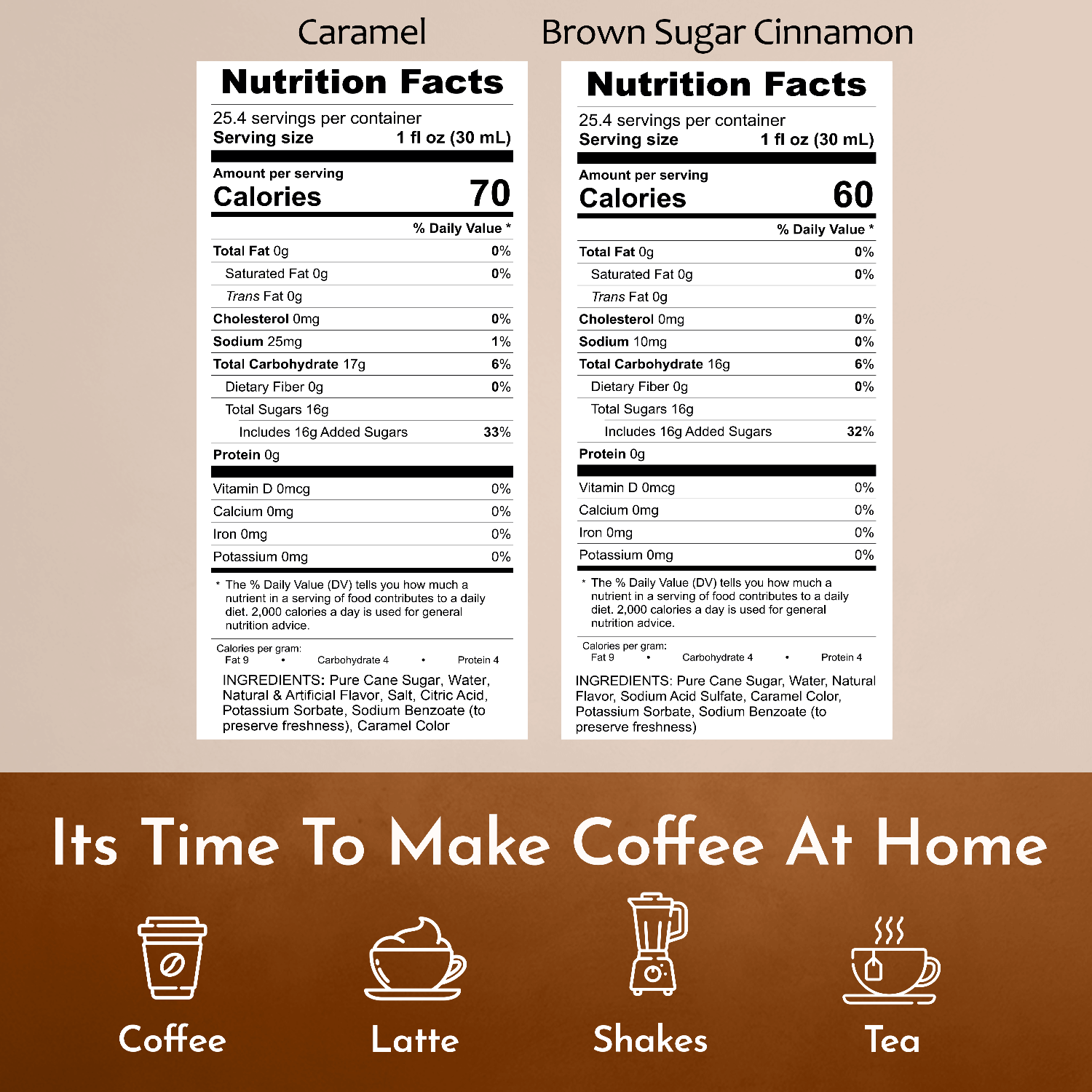 caramel Brown sugar cinnamon nutrition facts