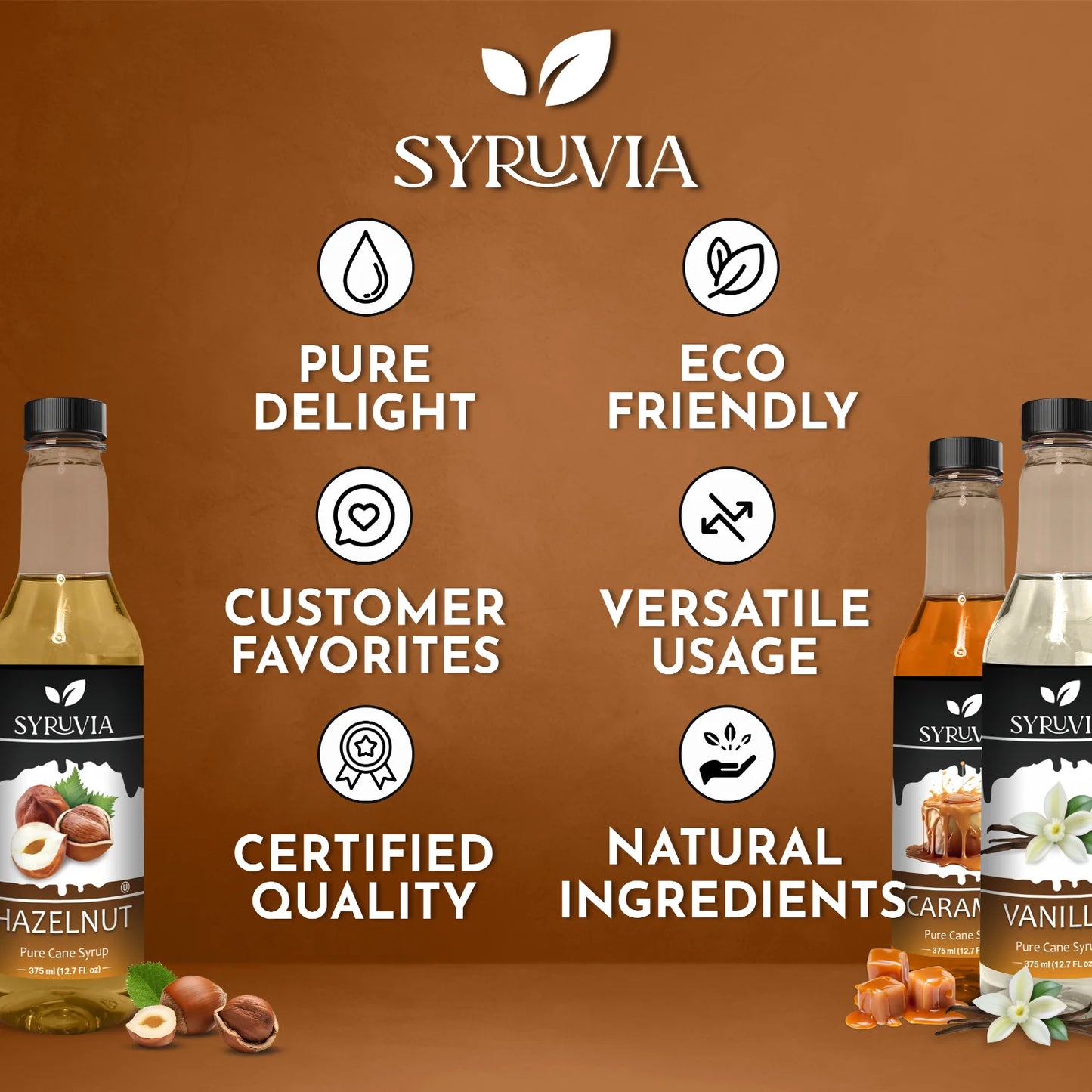 coffee flavoring syrup hazelnut caramel vanilla