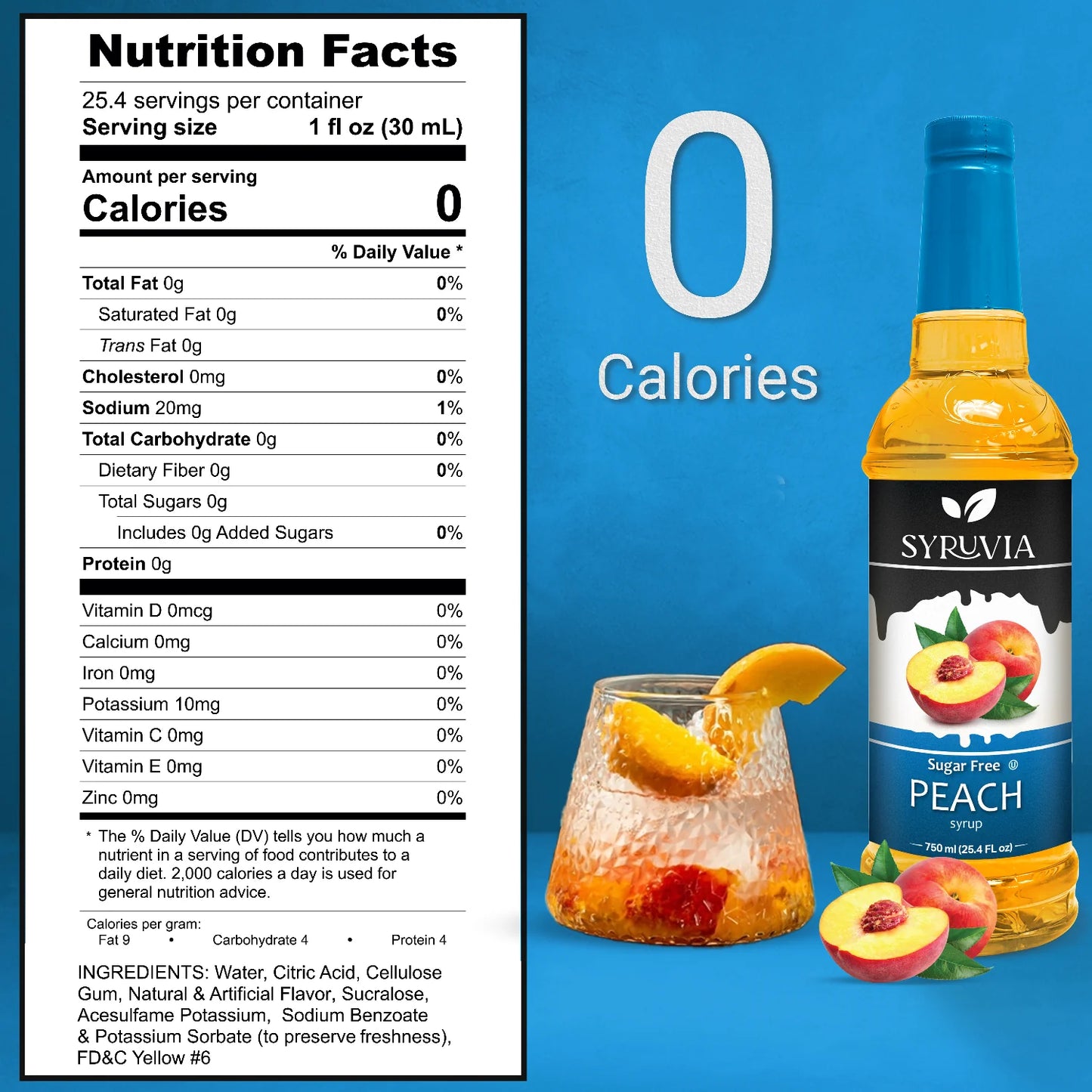 Syruvia peach sugar free syrup nutrition facts