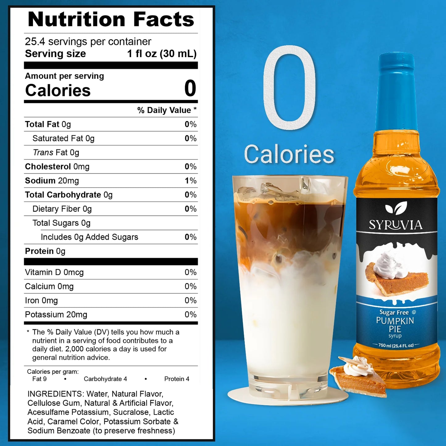 pumpkin pie sugar free syrup nutrition facts