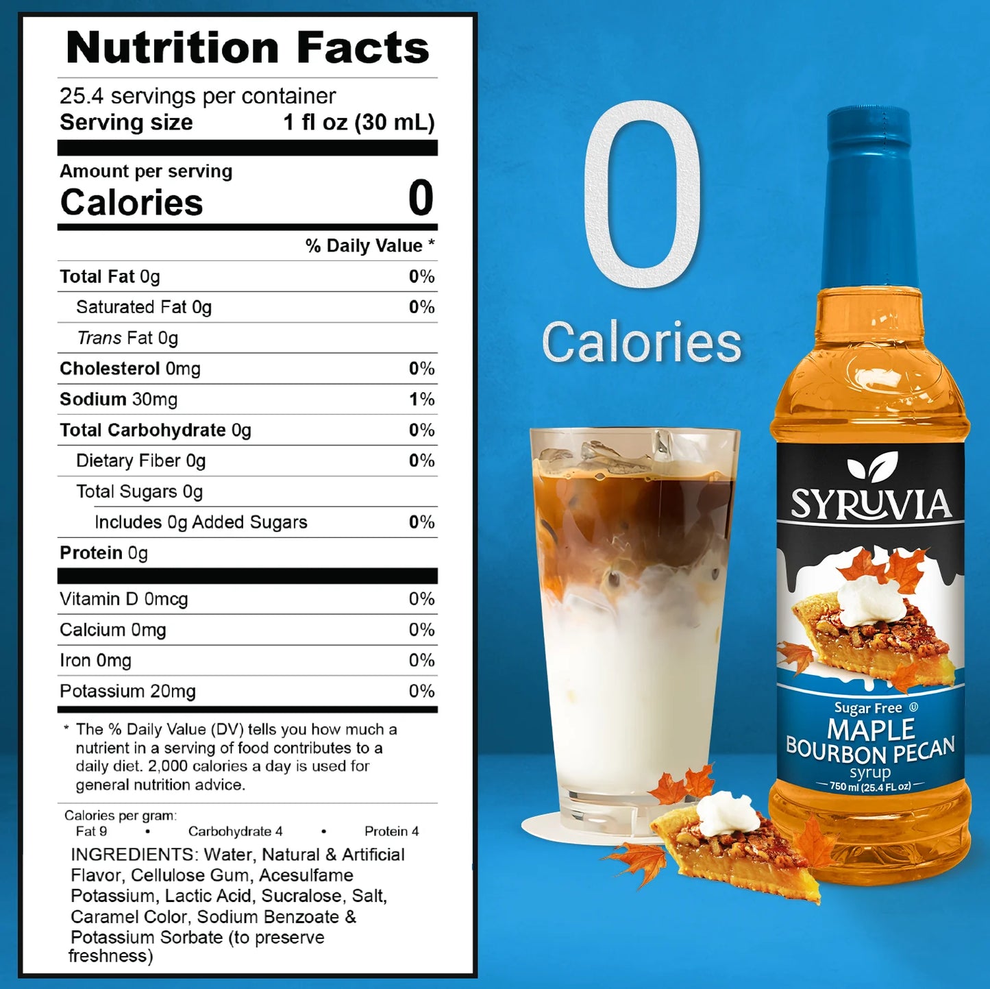 sugar free Maple Bourbon Pecan syrup nutrition facts