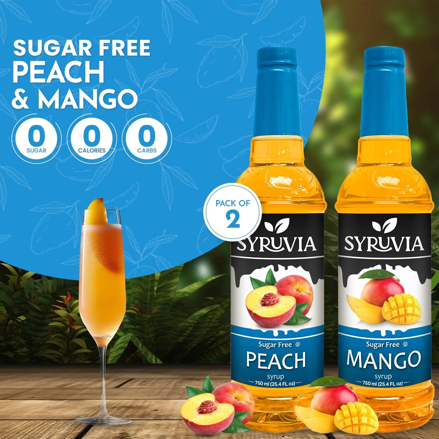 sugar free mango peach  syrup for cocktails