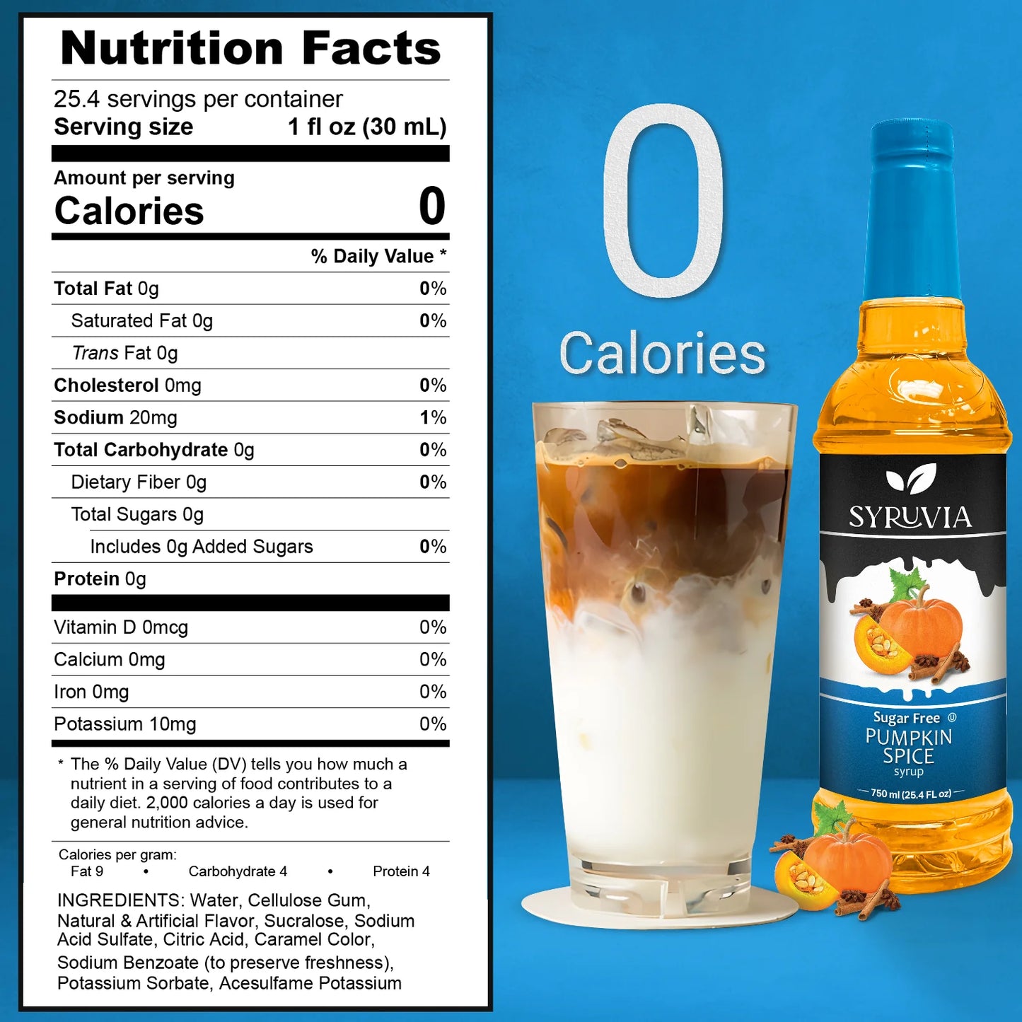 sugar free pumpkin spice syrup nutrition facts