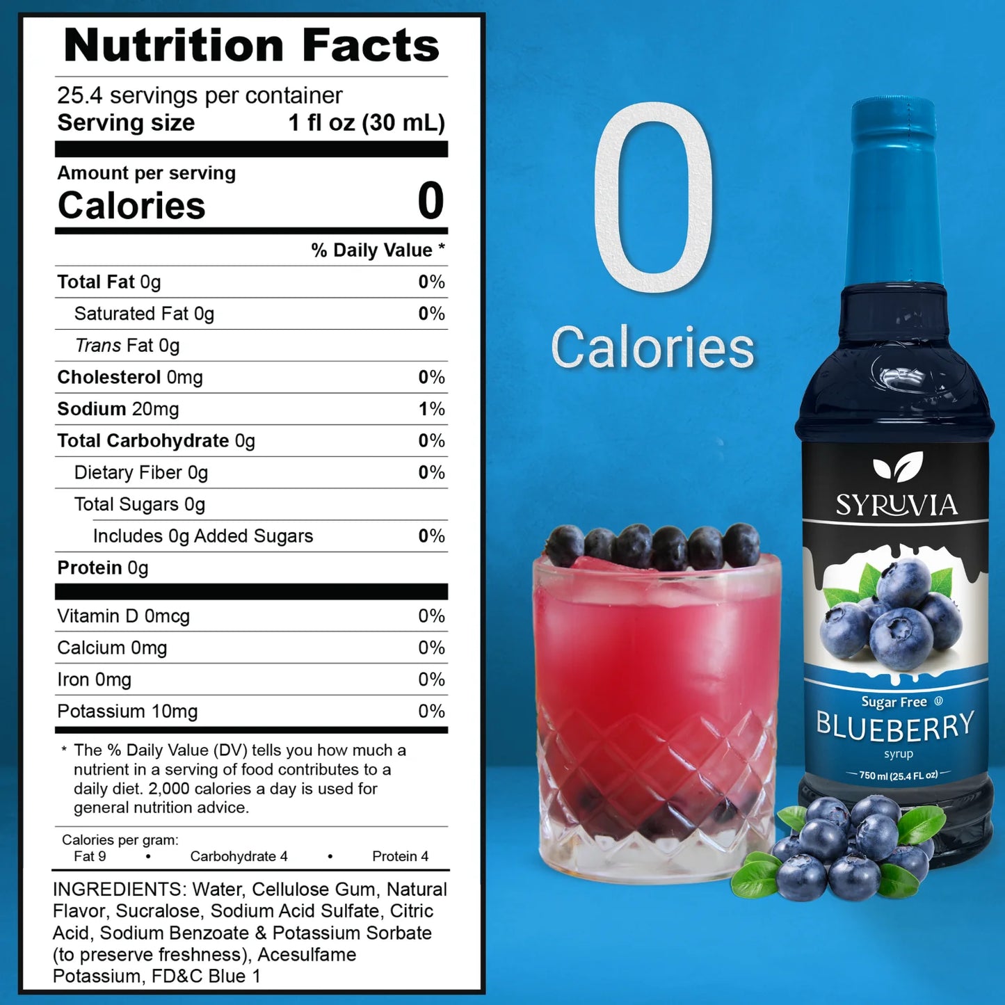 syruvia blueberry sugar free syrup nutrition facts