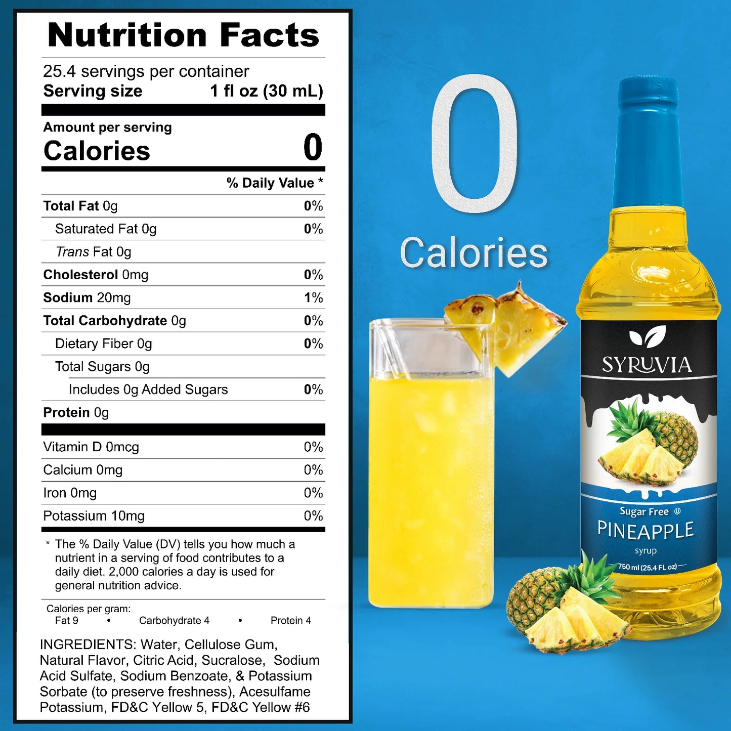 syruvia nutrition facts pineapple syrup sugar free