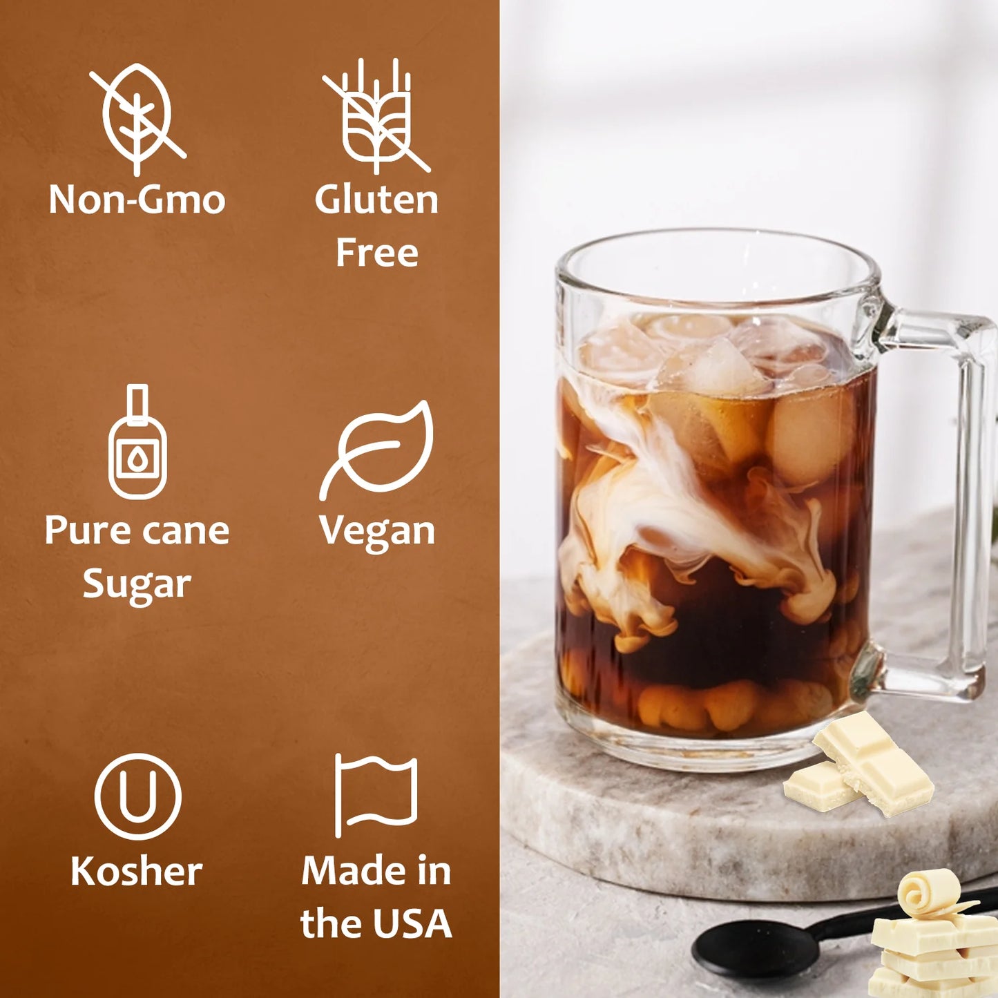 vanilla white chocolate syrups for coffee drinks