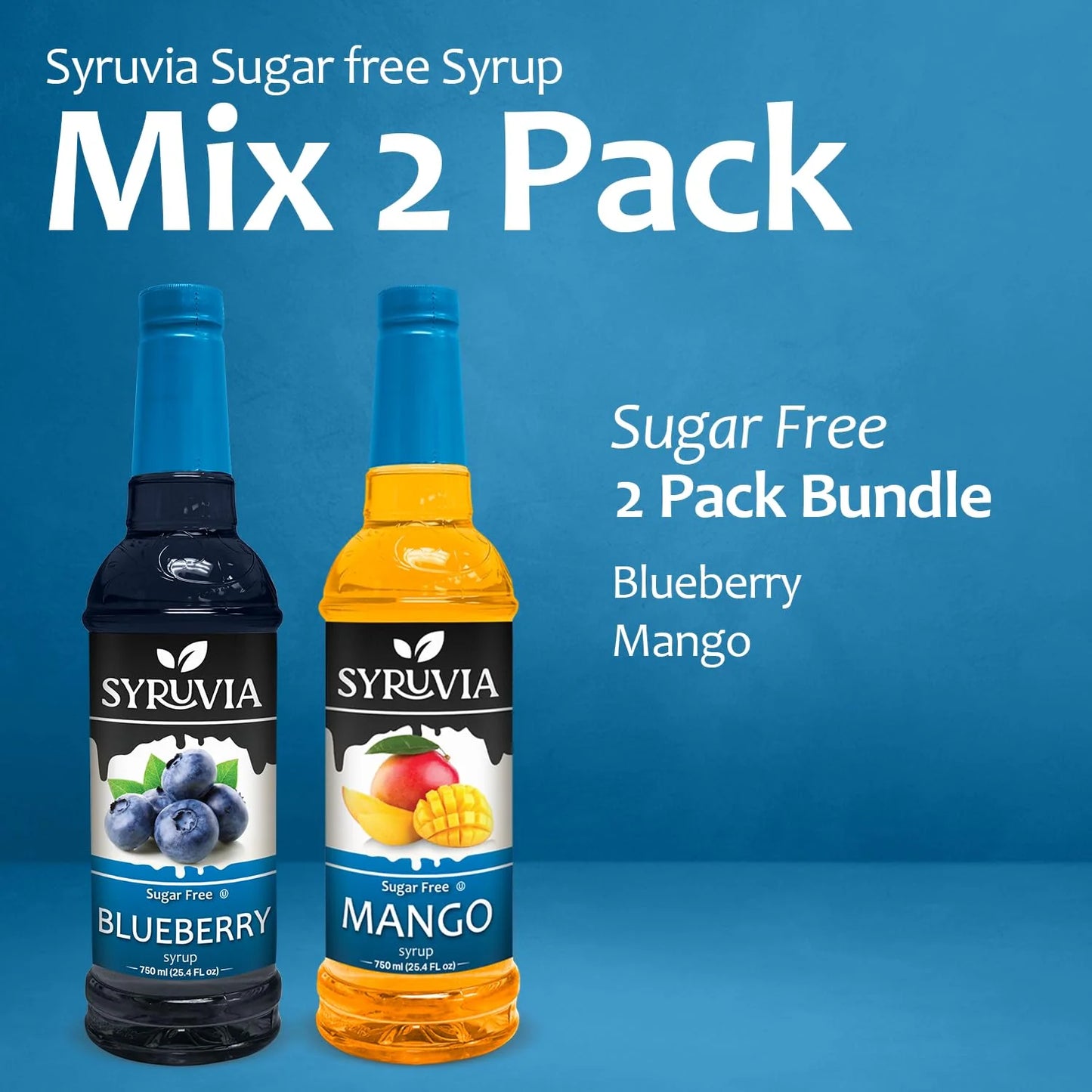 variety Pack 0 sugar syrup mango blueberry for dessert