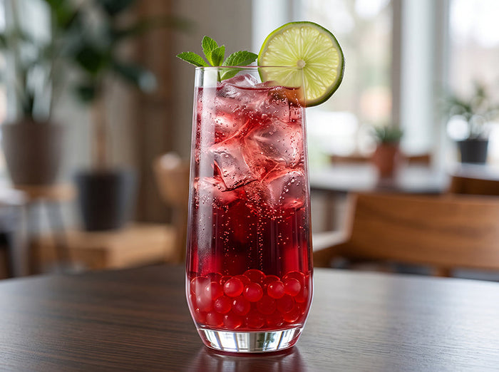 Pomegranate Boba Mocktail