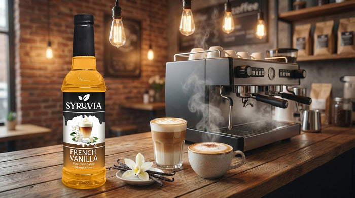 What makes Syruvia French Vanilla Syrup ideal for lattes, cappuccinos, and desserts?