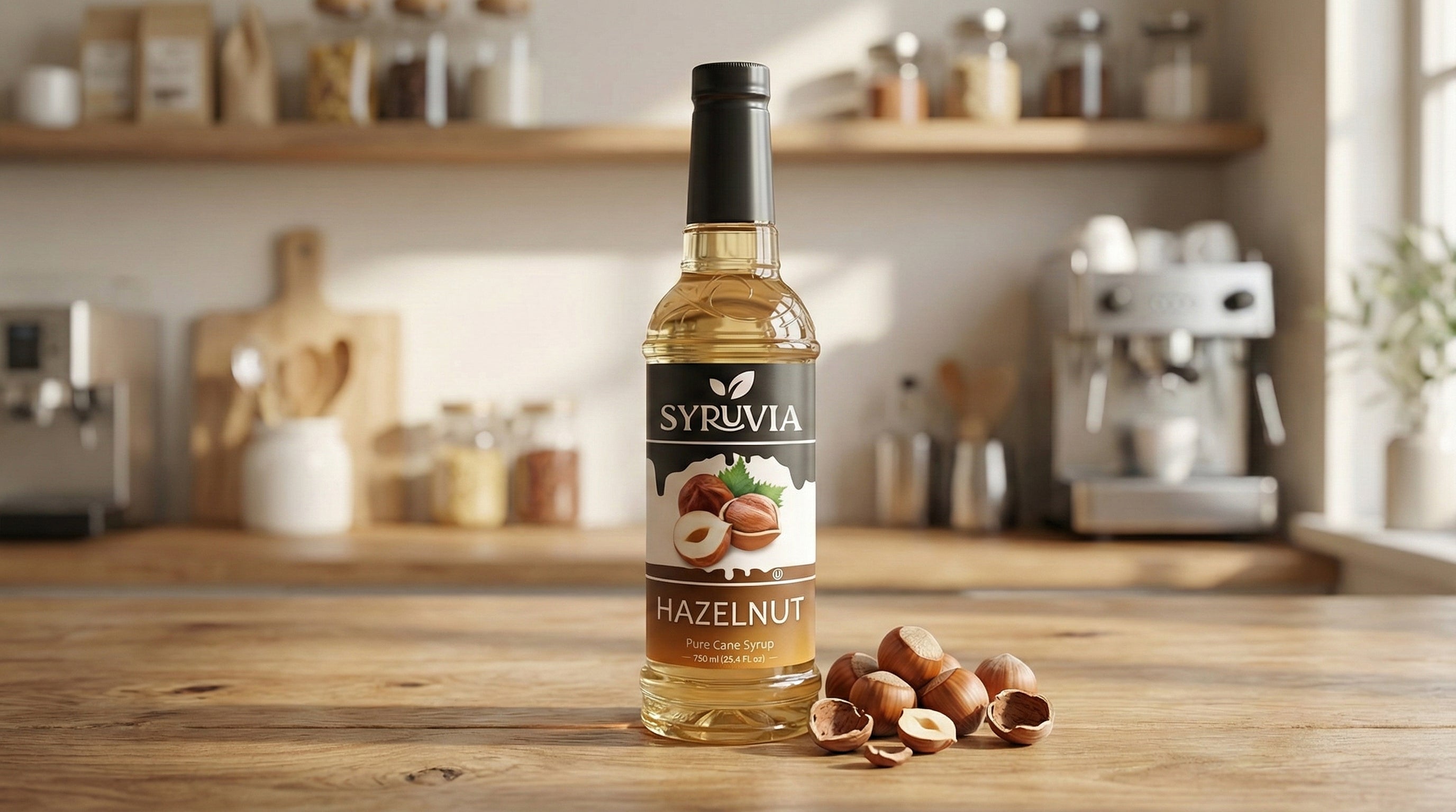 Syruvia Hazelnut Syrup Smooth Balanced Flavor for Everyday Drinks
