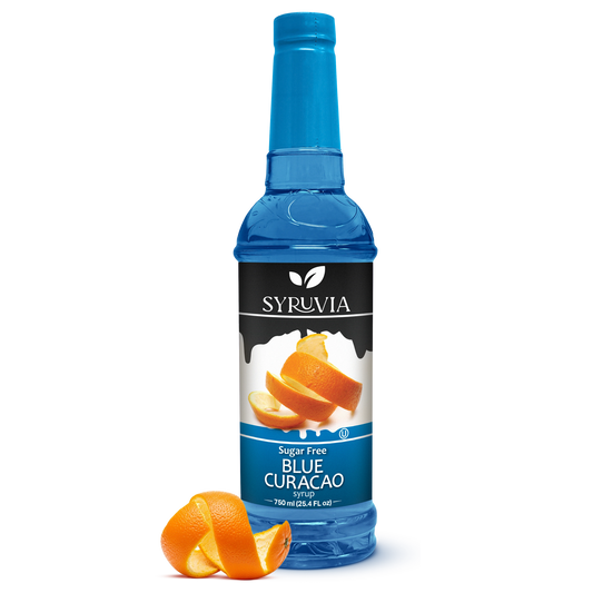 Syruvia Sugar-Free Blue Curacao Syrup 750 ml bottle with natural color