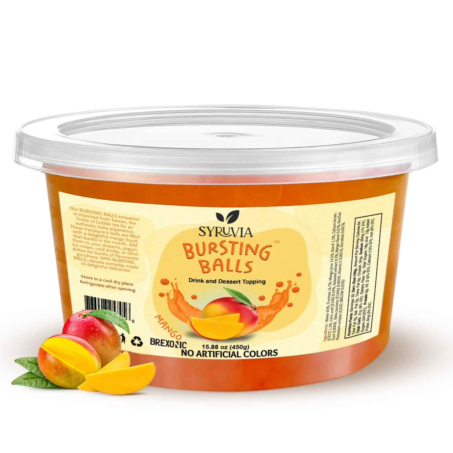 1 LB Mango Flavored Popping Boba