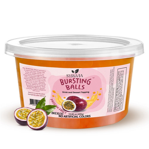 1 LB Passion Fruit Flavored Popping Boba