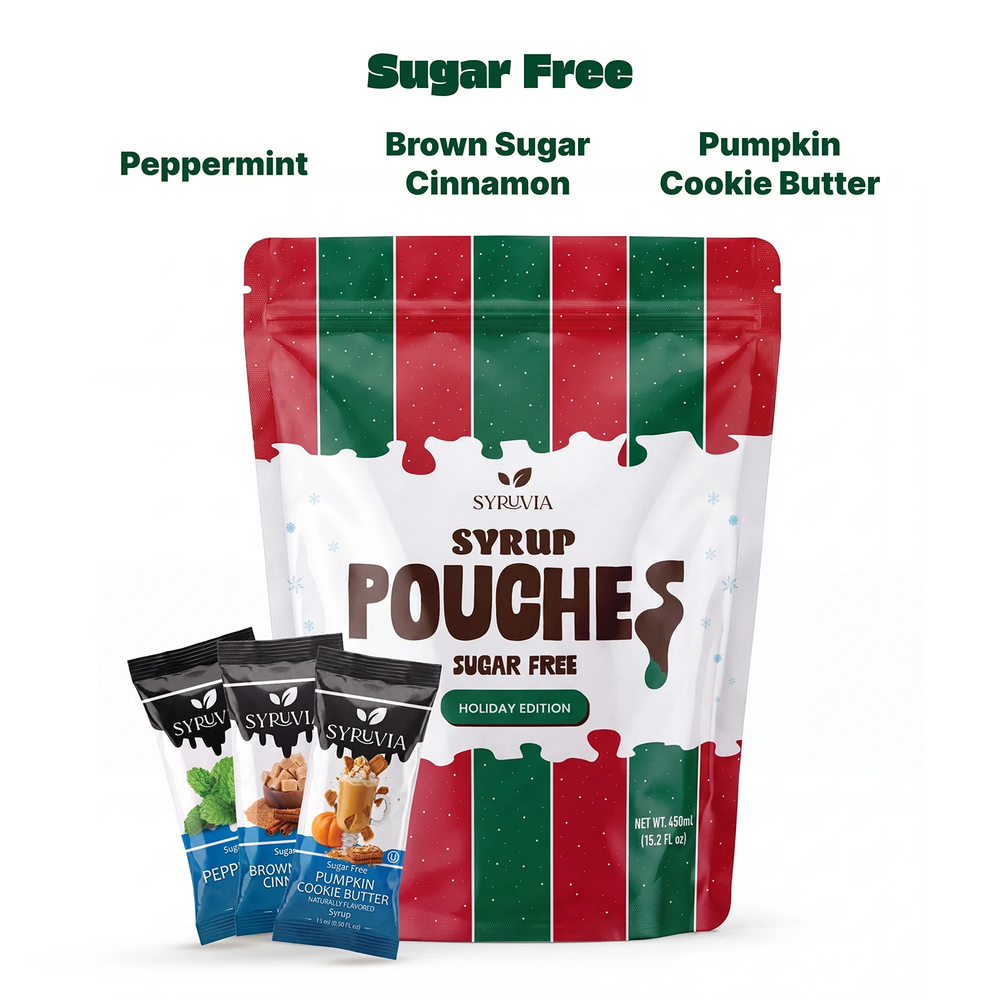 Sugar Free Peppermint, Brown Sugar Cinnamon & Pumpkin Cookie Butter Syrup Pouch