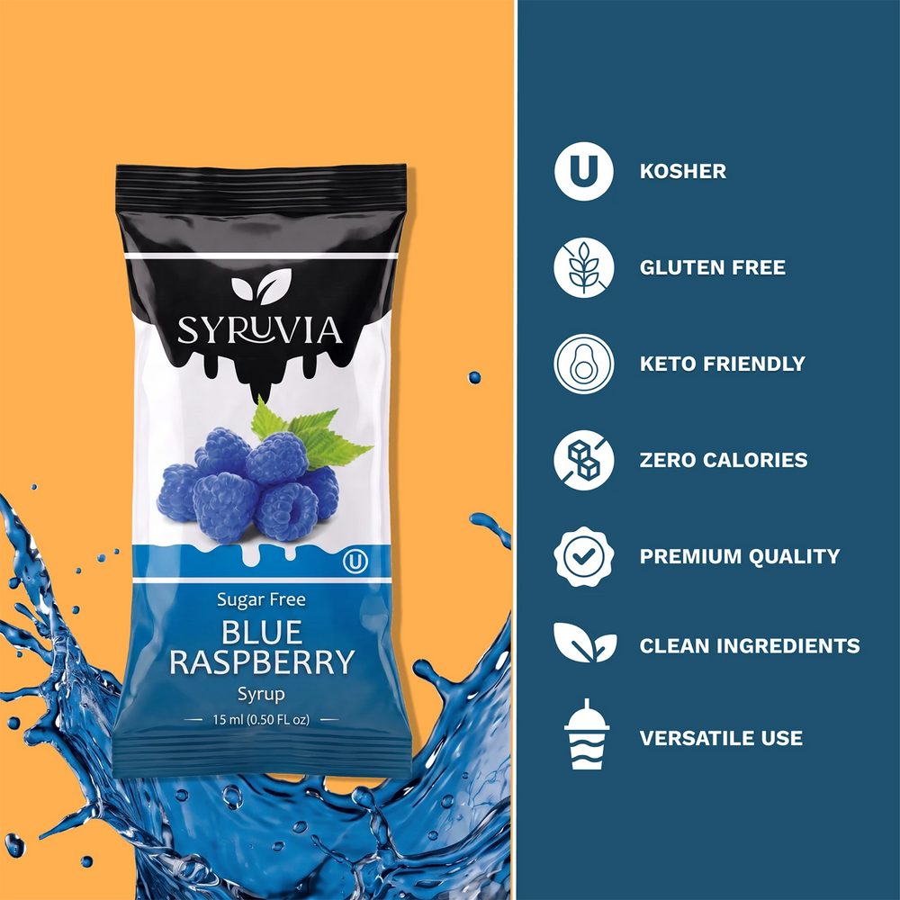 Sugar Free Blue Raspberry Syrup Pouches