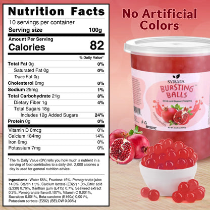 2 LB Pomegranate Flavored Popping Boba Nutrition Facts