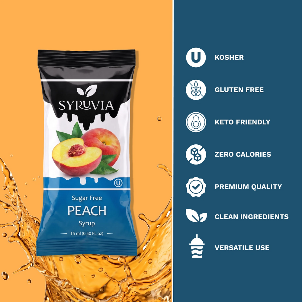 Sugar Free Peach Syrup Pouches