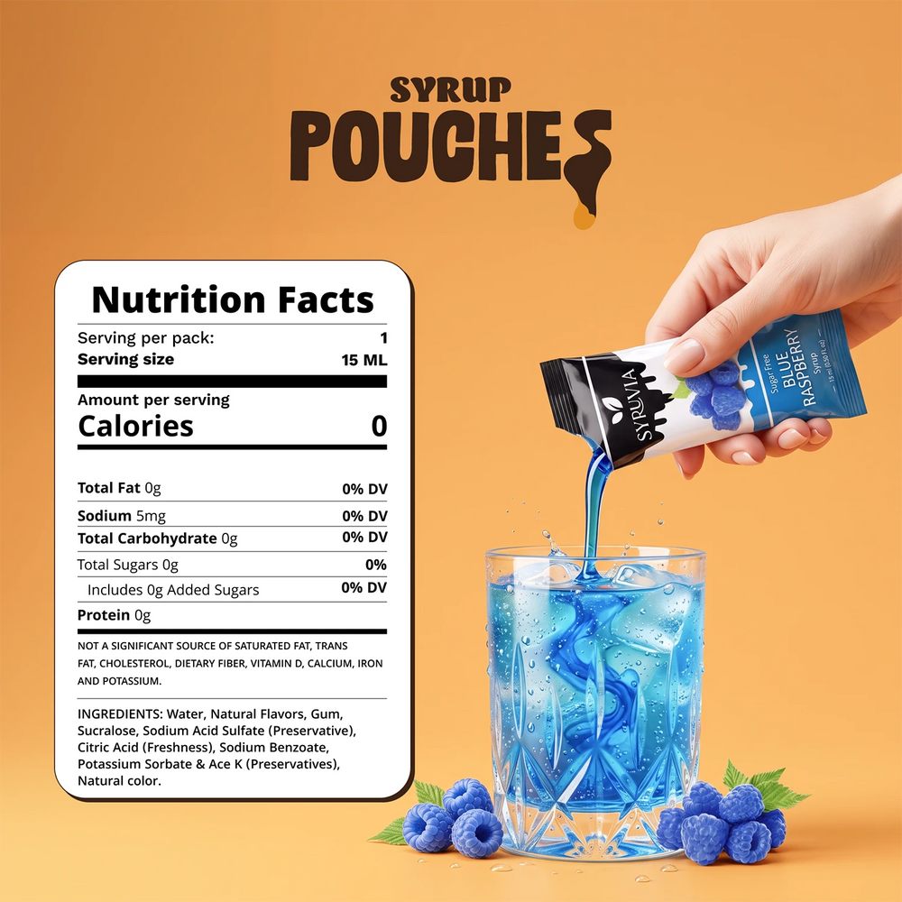 Sugar Free Blue Raspberry Syrup Pouches