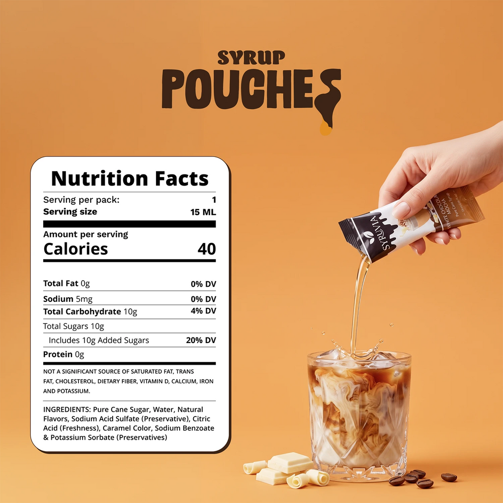 White Chocolate Mocha Syrup Pouches