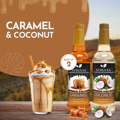 Variety Pack, Caramel, and Coconut Syrup