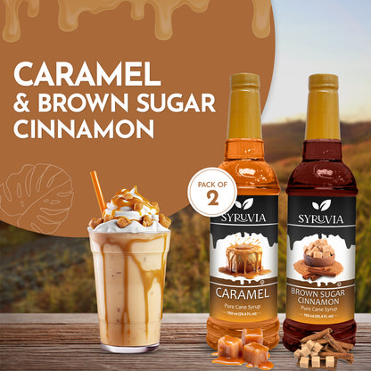 Variety Pack, Caramel, and Brown Sugar Cinnamon Syrup