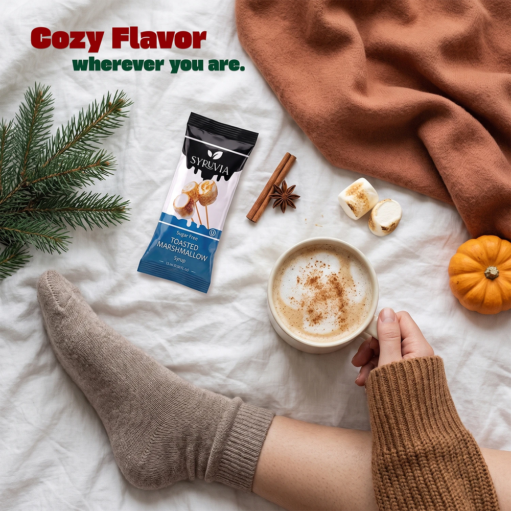 Syruvia Sugar Free Toasted Marshmallow, Cookie Butter & Pumpkin Spice Syrup Pouche