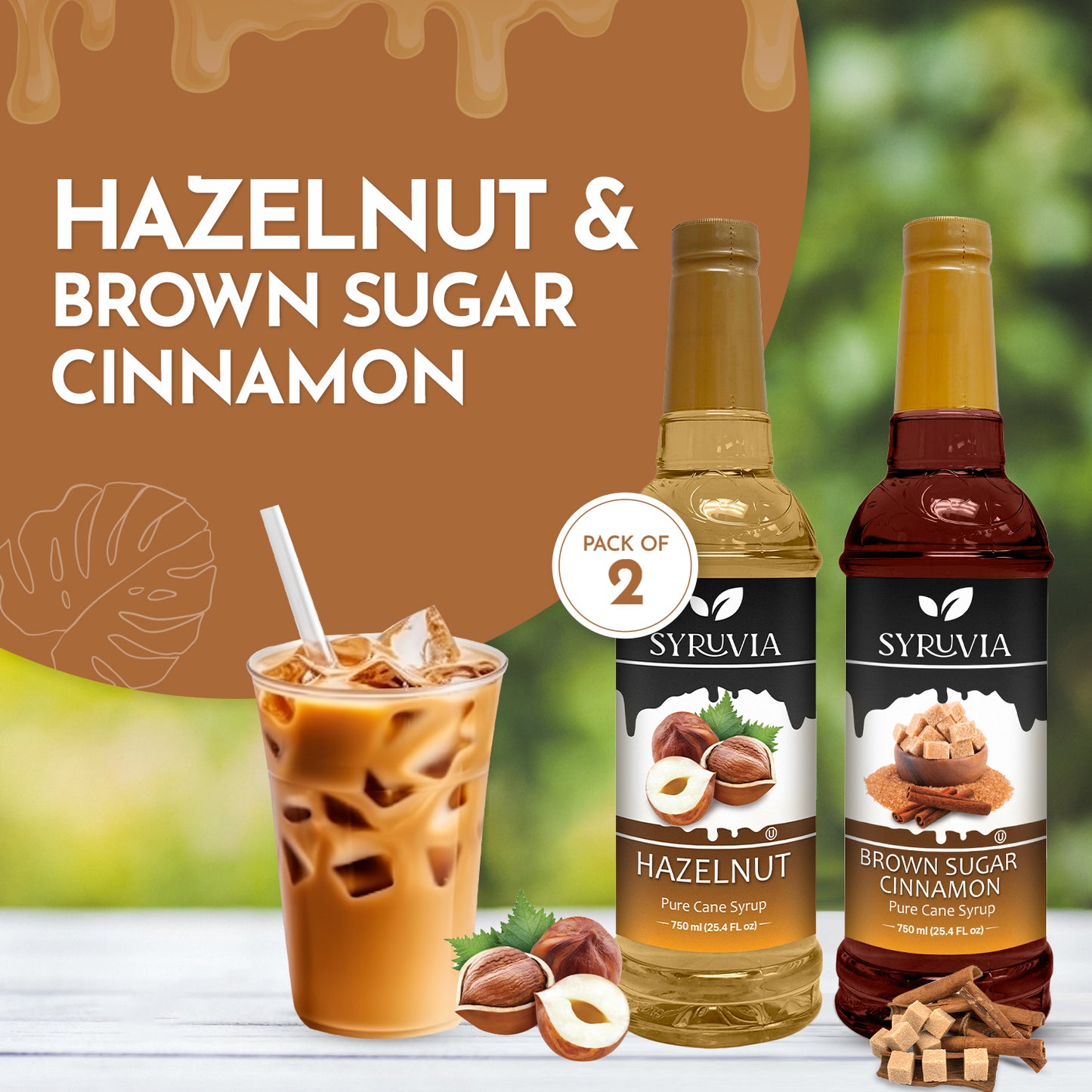 Variety Pack, Hazelnut, and Brown Sugar Cinnamon Coffee Syrup