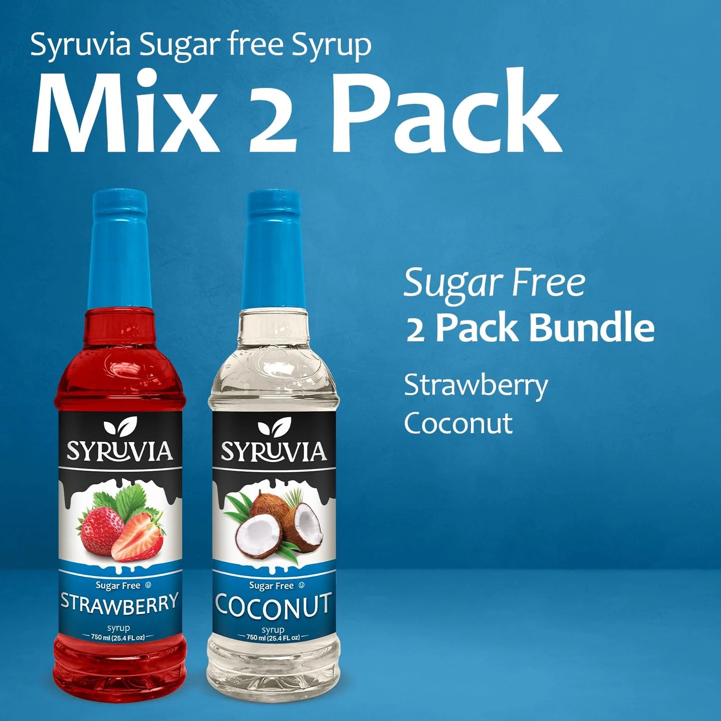 Variety pack syrup sugar free strawberry  coconut 