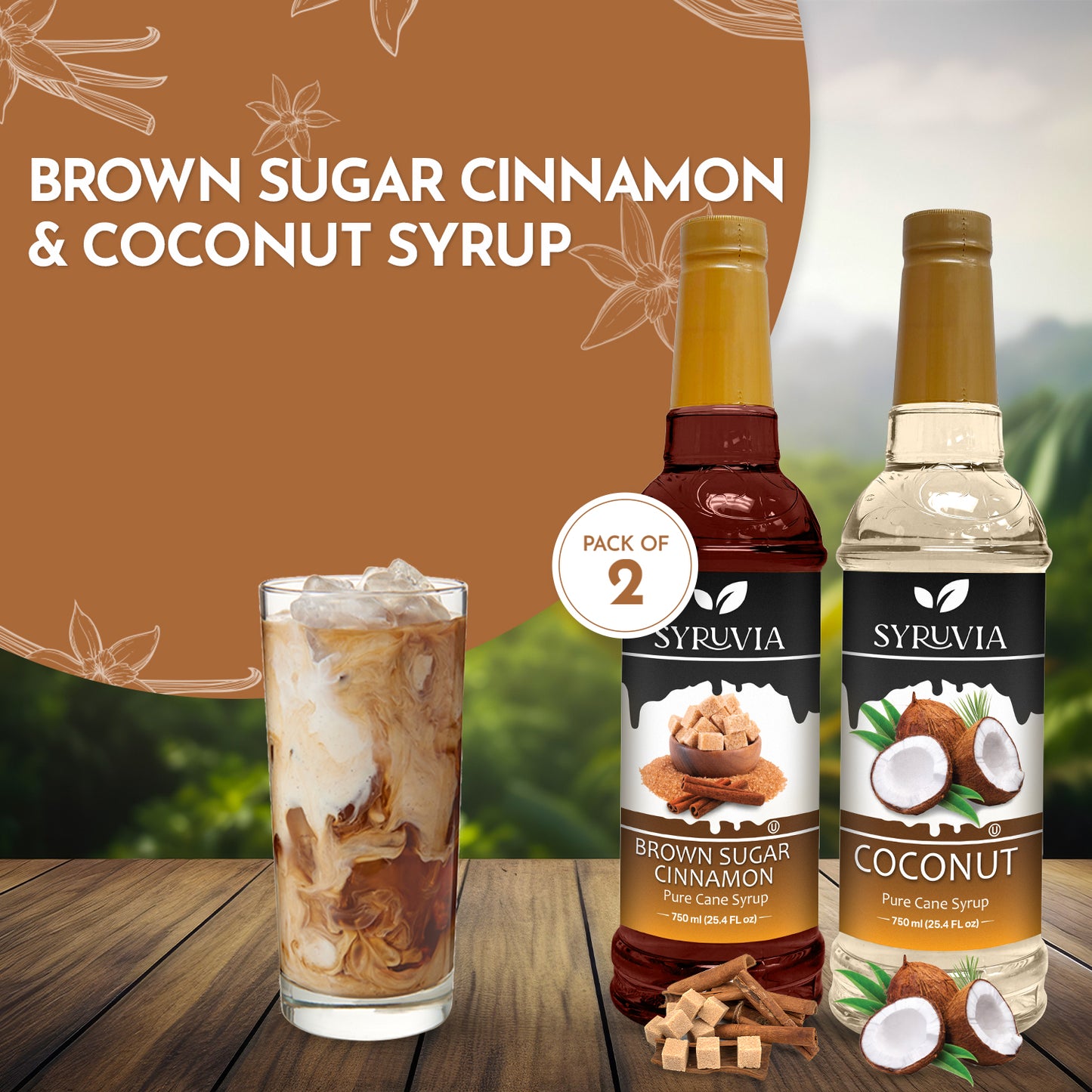 Variety Pack, Brown Sugar Cinnamon, and Coconut Syrup