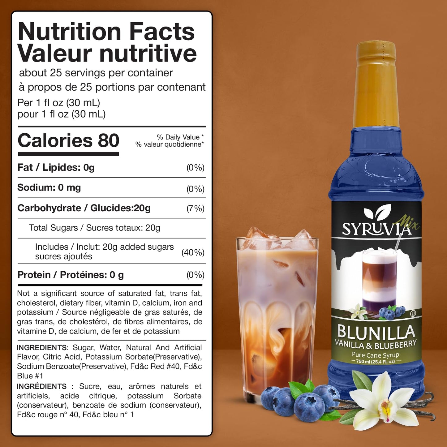 BLUNILLA Syrup Vanilla Blueberry