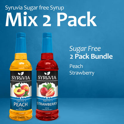 Variety Pack, Sugar Free Peach, and Strawberry Syrup