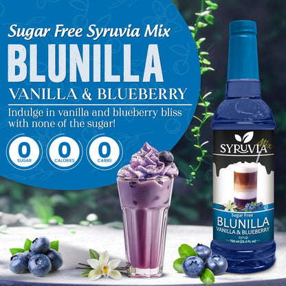 Sugar-Free BLUNILLA Syrup Vanilla Blueberry
