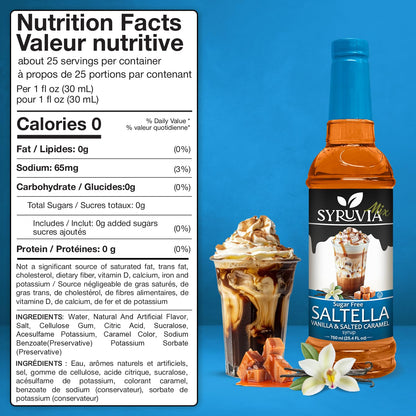 Sugar-Free SALTELLA Syrup Vanilla Salted Caramel