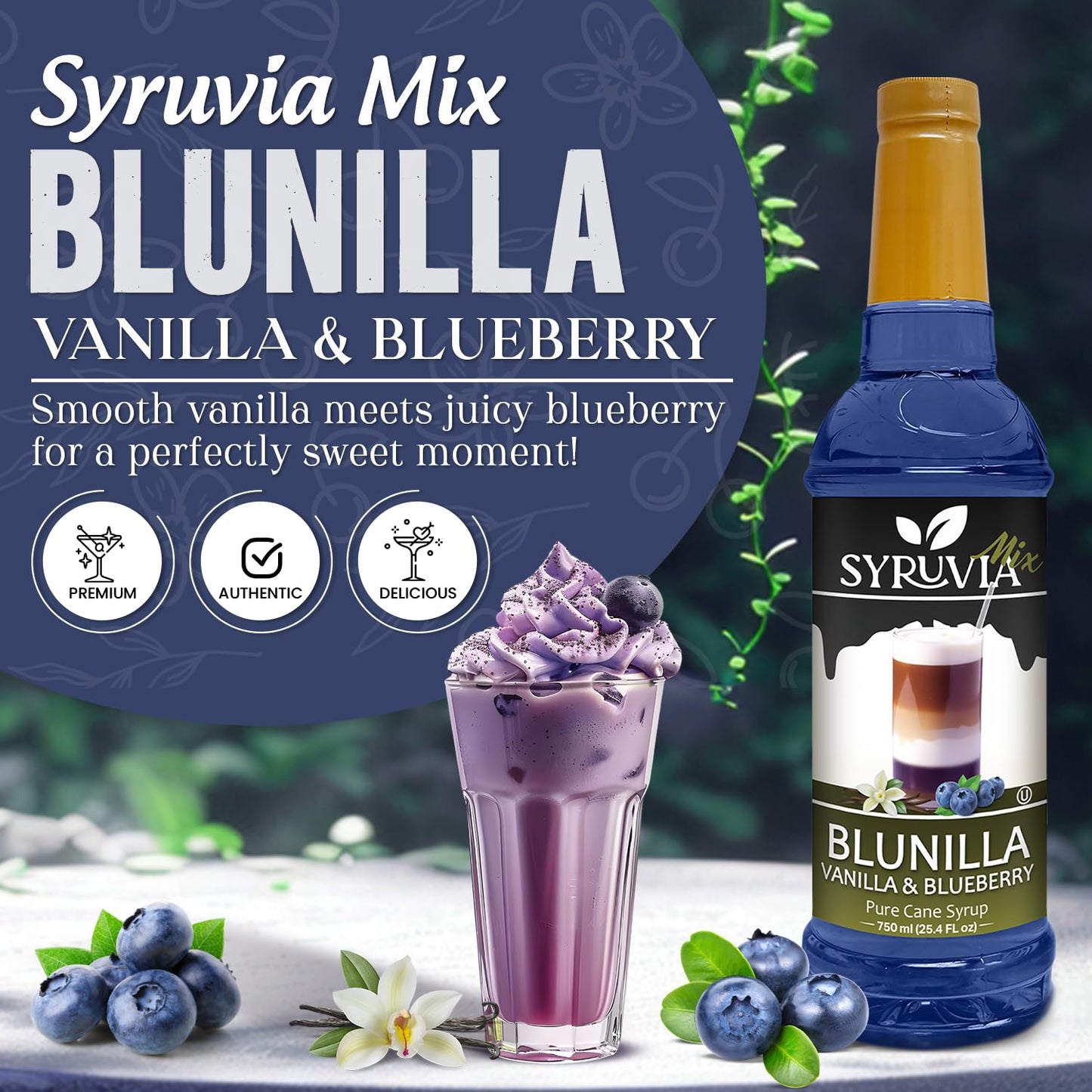 BLUNILLA Syrup Vanilla Blueberry