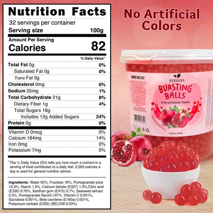 7 LB Pomegranate Flavored Popping Boba Nutrition Facts