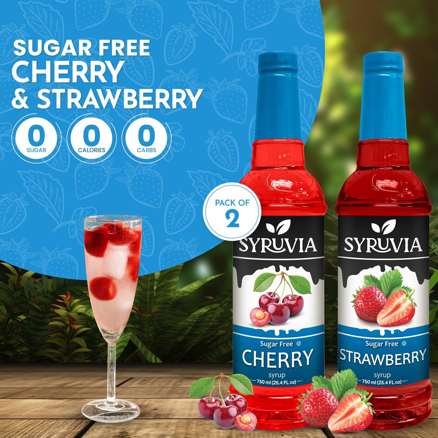 Variety Pack, Sugar Free Cherry, and Strawberry Syrup