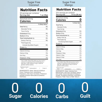 Variety Pack, Sugar Free Coconut, and Mango Syrup