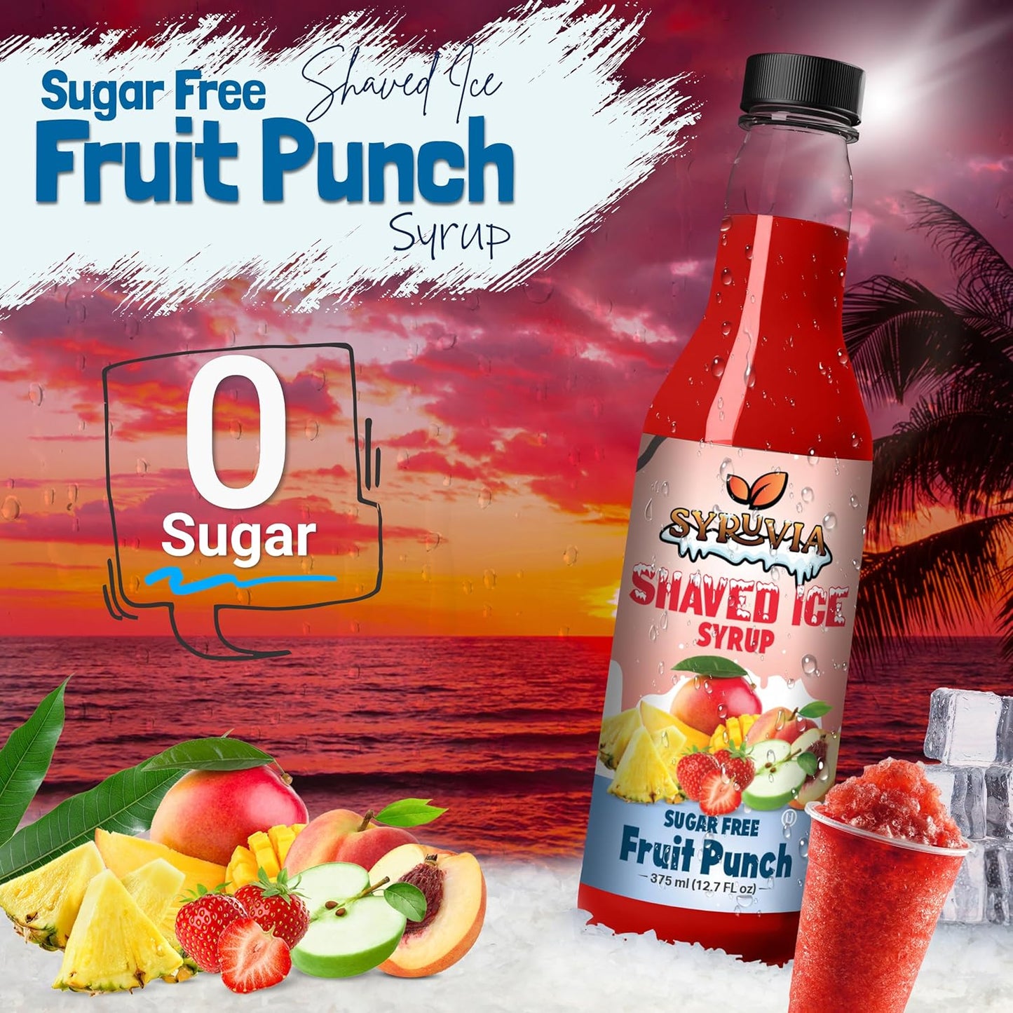 Shaved Ice Sugar-Free Fruit Punch Syrup