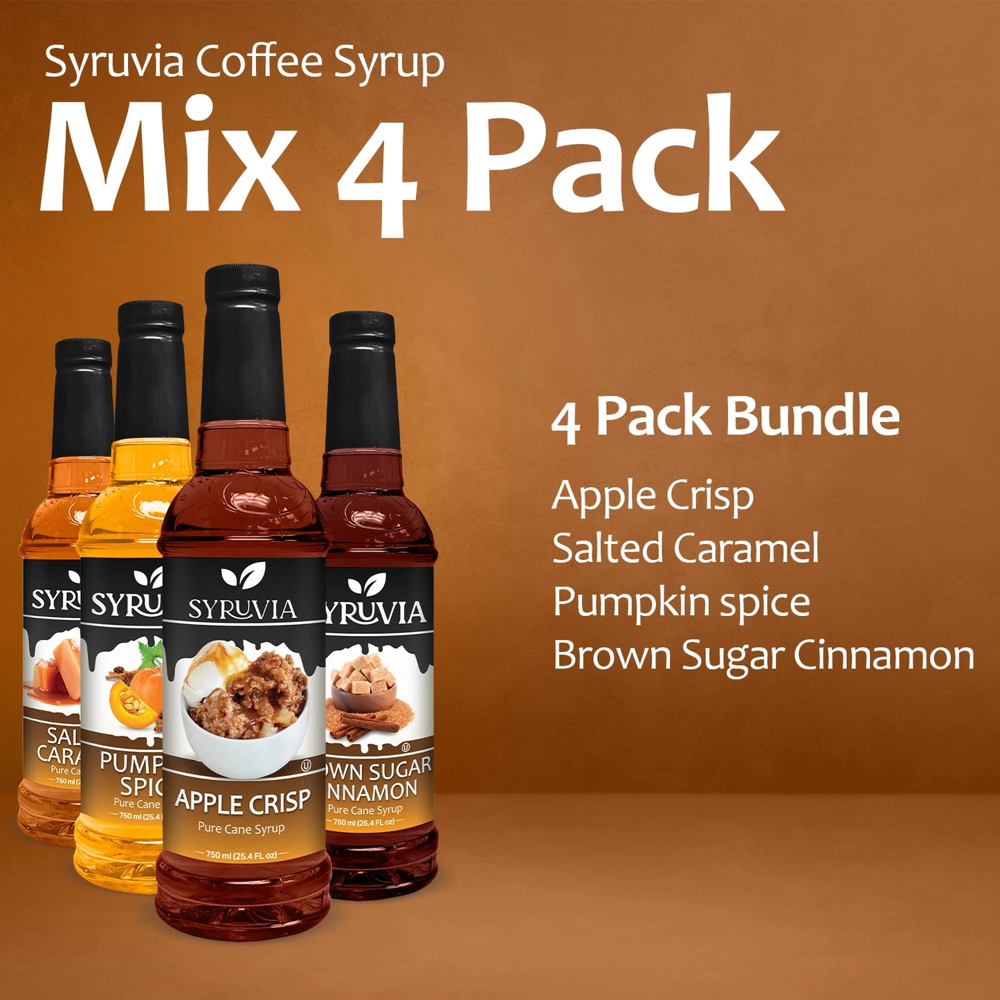 Apple Crisp Syrup Salted Caramel Syrup Pumpkin Spice Syrup Brown Sugar Cinnamon Syrup for coffee
