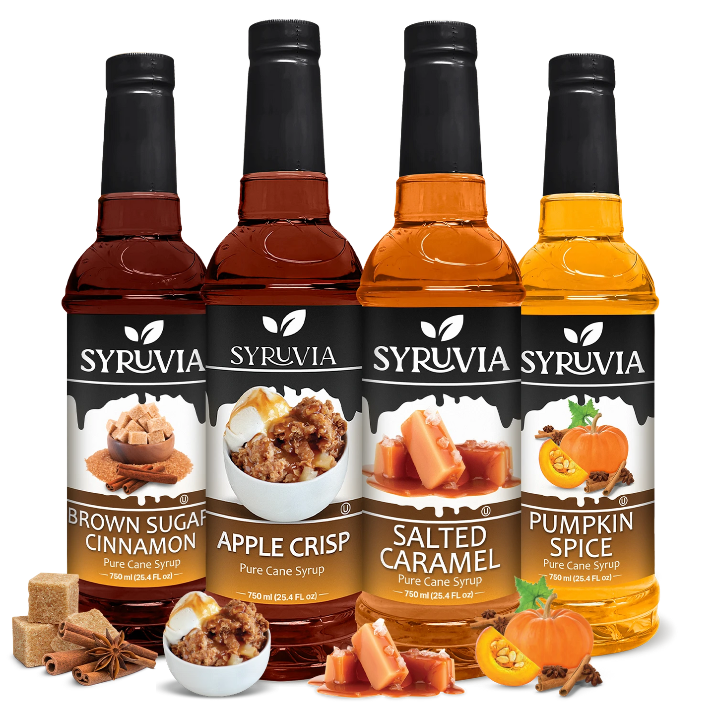 Apple Crisp Syrup Salted Caramel Syrup Pumpkin Spice Syrup Brown Sugar Cinnamon Syrup 
