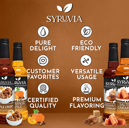 Apple Crisp Syrup Salted Caramel Syrup Pumpkin Spice Syrup Brown Sugar Cinnamon Coffee Syrup 