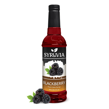 Syruvia Blackberry Pure Cane Syrup Bottle 750ml With Fresh Blackberries