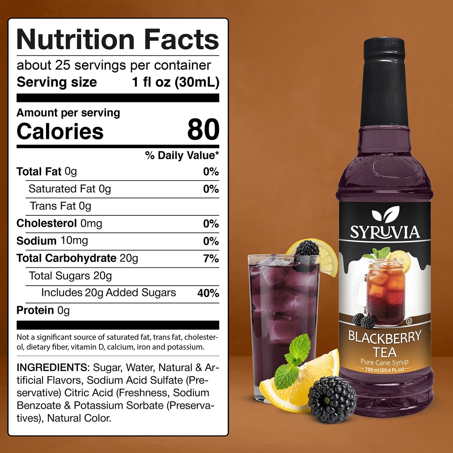 Blackberry Tea Syrup Nutrition Facts