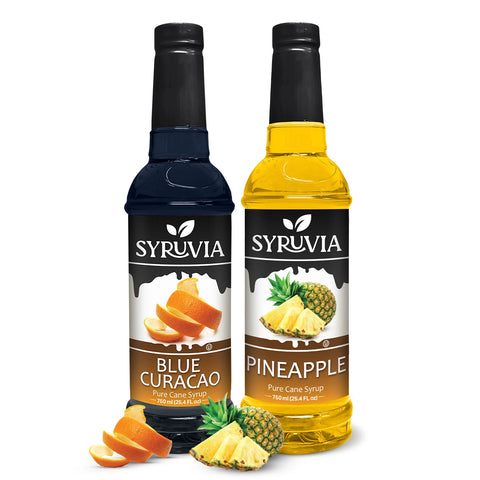 Variety Pack, Blue Curacao, and Pineapple Syrup