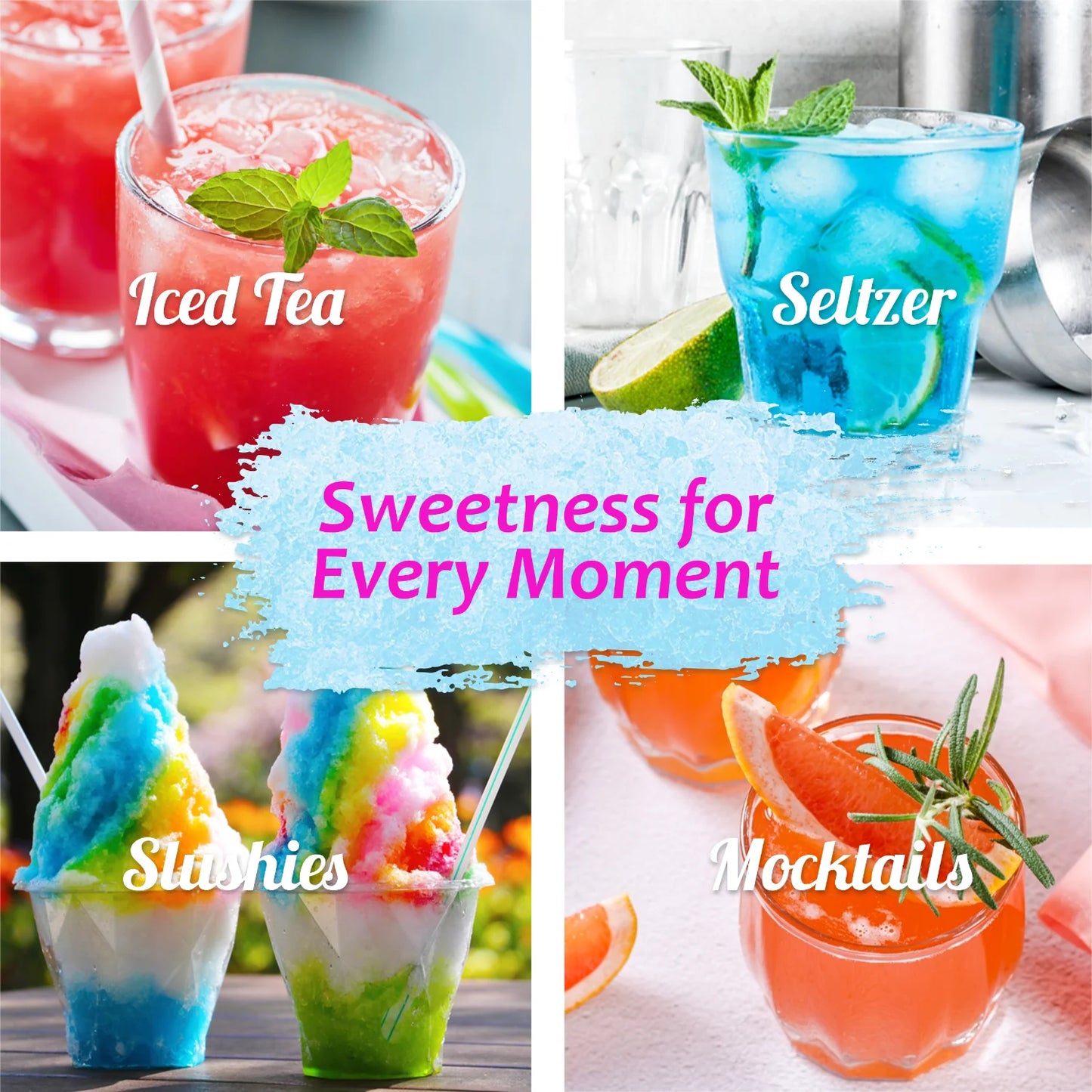 Blue Cotton Candy Pina Colada Mocktails Syrup 