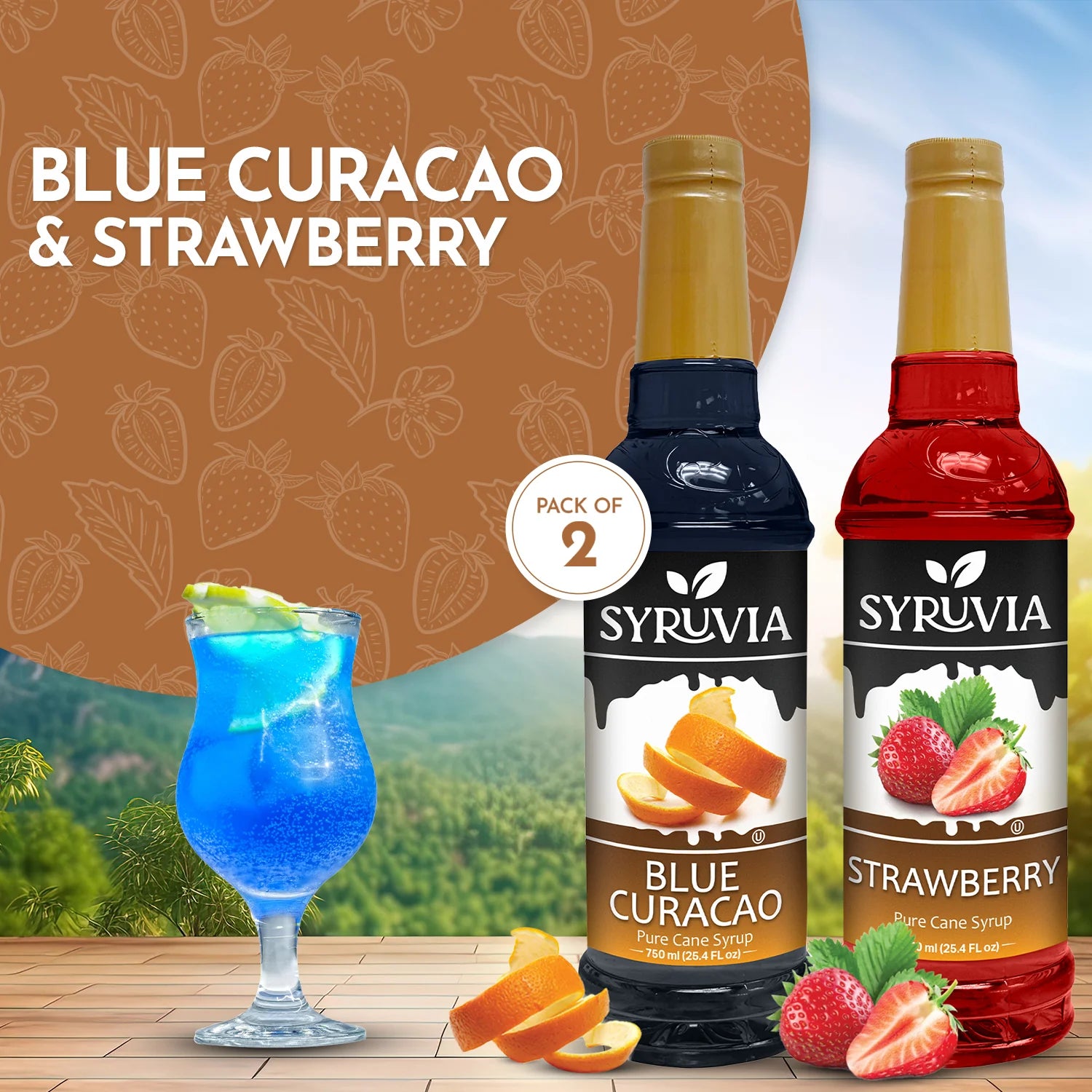 Blue Curacao Strawberry Coffee Syrup